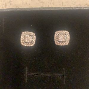 Cluster diamond earrings.